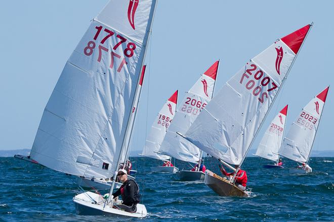 Heading downhill with Jon Holroyd on Espresso, who won a race today. - 39th Sabre Australian Championship ©  Alex McKinnon Photography http://www.alexmckinnonphotography.com